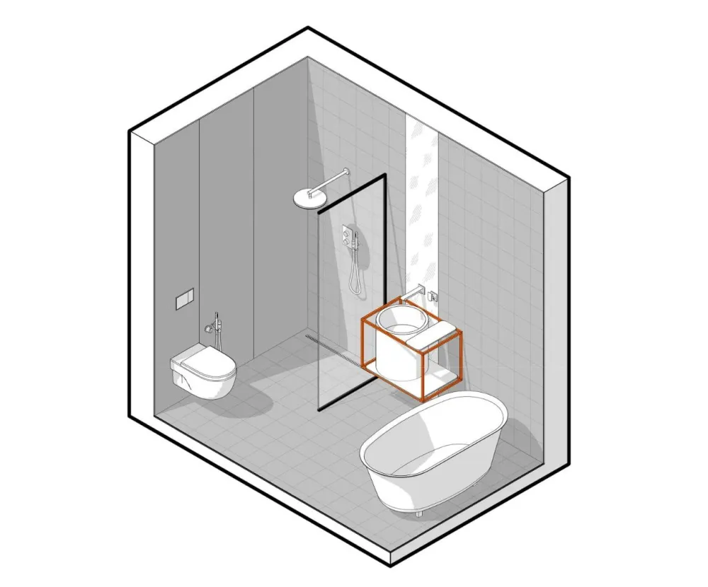 用蓝色和橙色装点室内,这间单身公寓充满了活力与精致