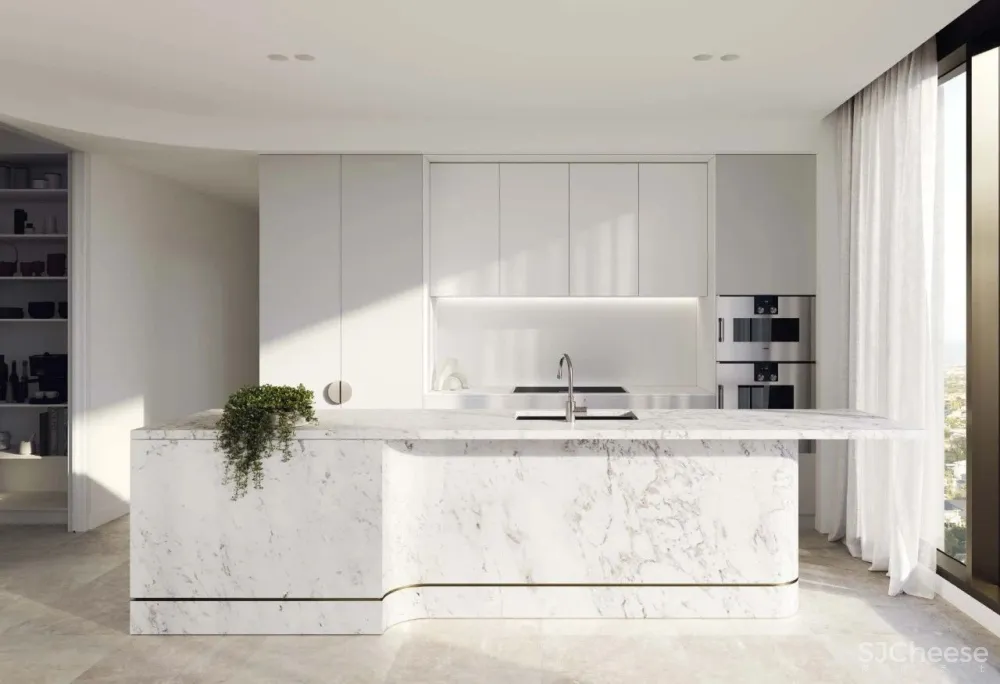 一梯两户一字排开的平层公寓,这才叫真正的大开间!