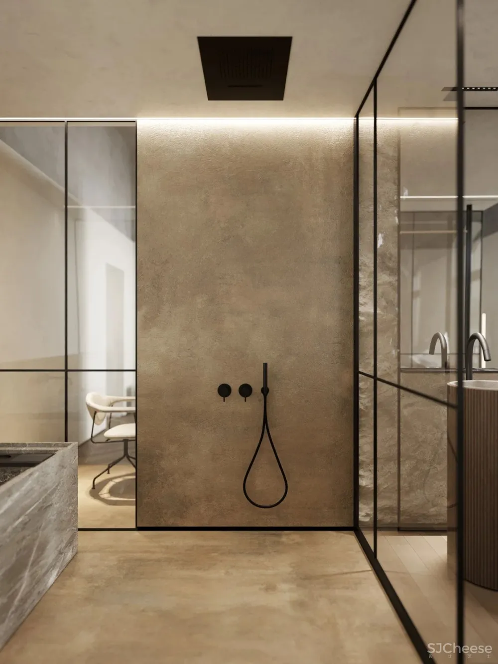 136㎡水泥灰 原木,独特舒适!