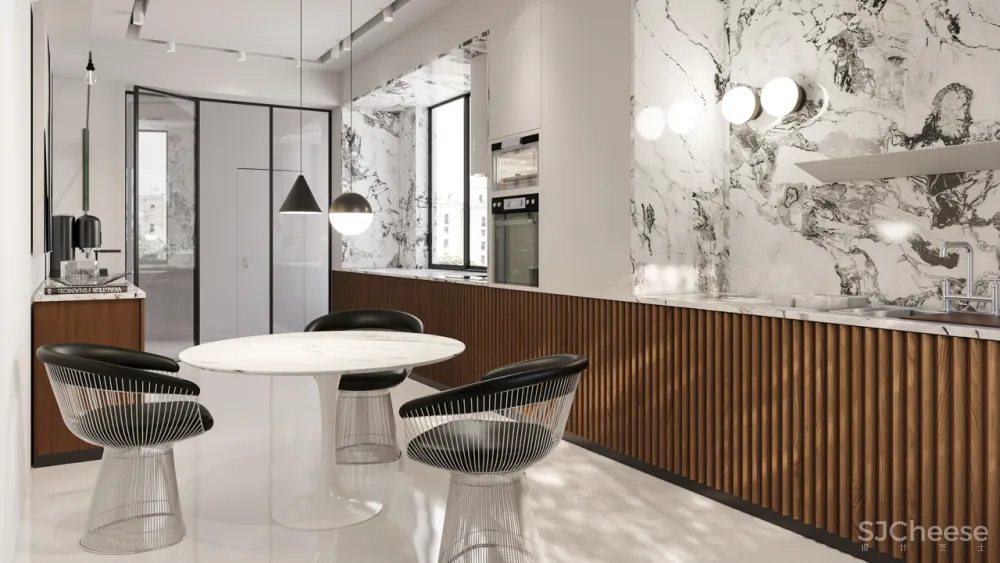 超大客厅 双排式厨房,奢华大平层只做一室一厅也太壕了!