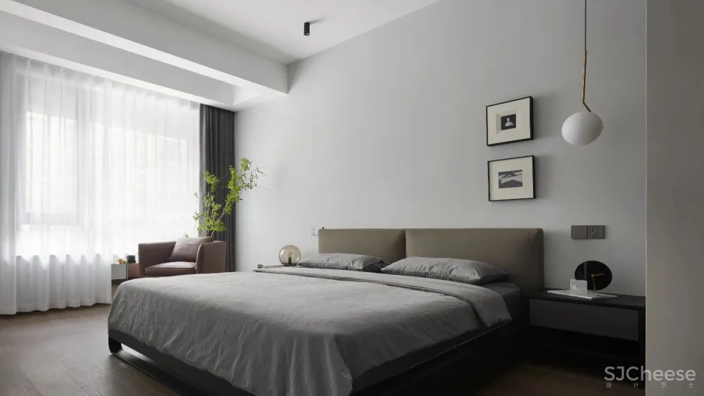 黑白灰 铁锈红，有温度的极简格调｜谦禾设计