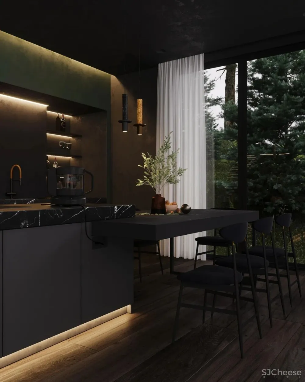 250㎡高级黑别墅，满满的高级感！