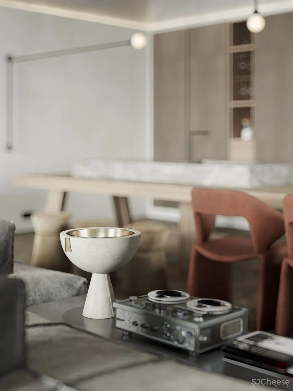 136㎡水泥灰 原木,独特舒适!