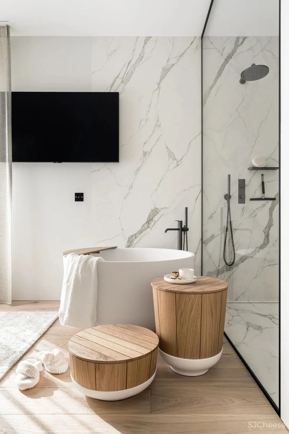 简约风的两室一厅,卧室用木饰面做背景太有范了!