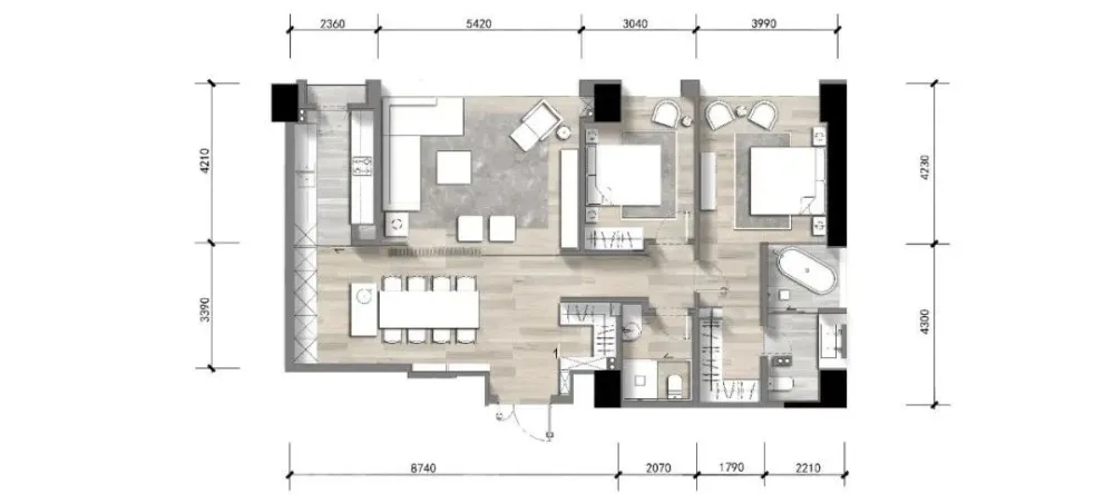 李玮珉新作丨成都中国华商金融中心四套样板间
