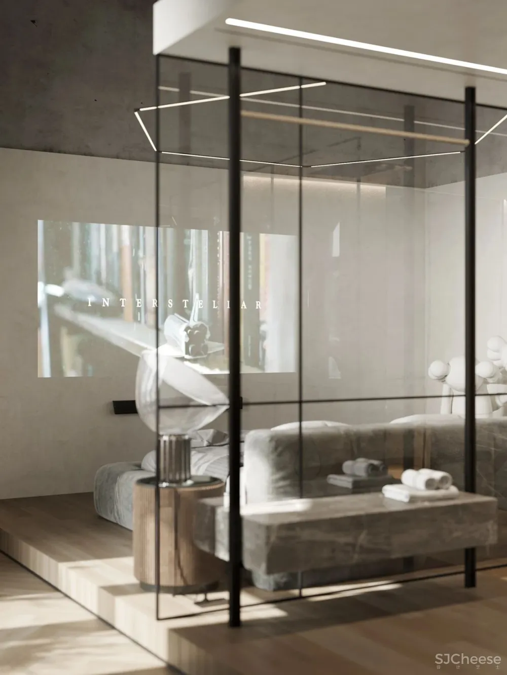 136㎡水泥灰 原木,独特舒适!