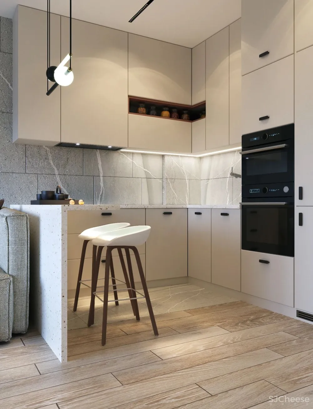 90㎡二居室,四口之家的紫色空间,漂亮!