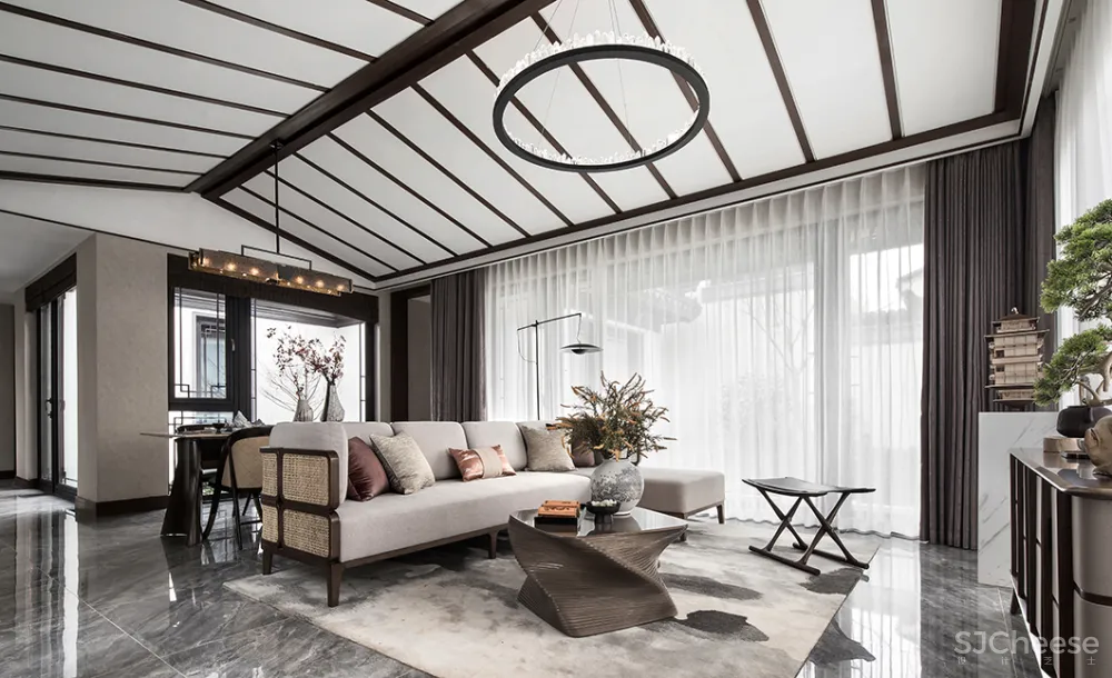 130㎡中式合院，一花一木，满庭芳华！