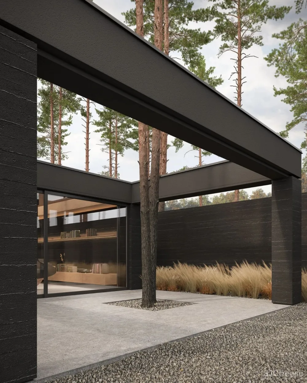 逃离城市“快节奏”,80m²林间隐逸小别墅