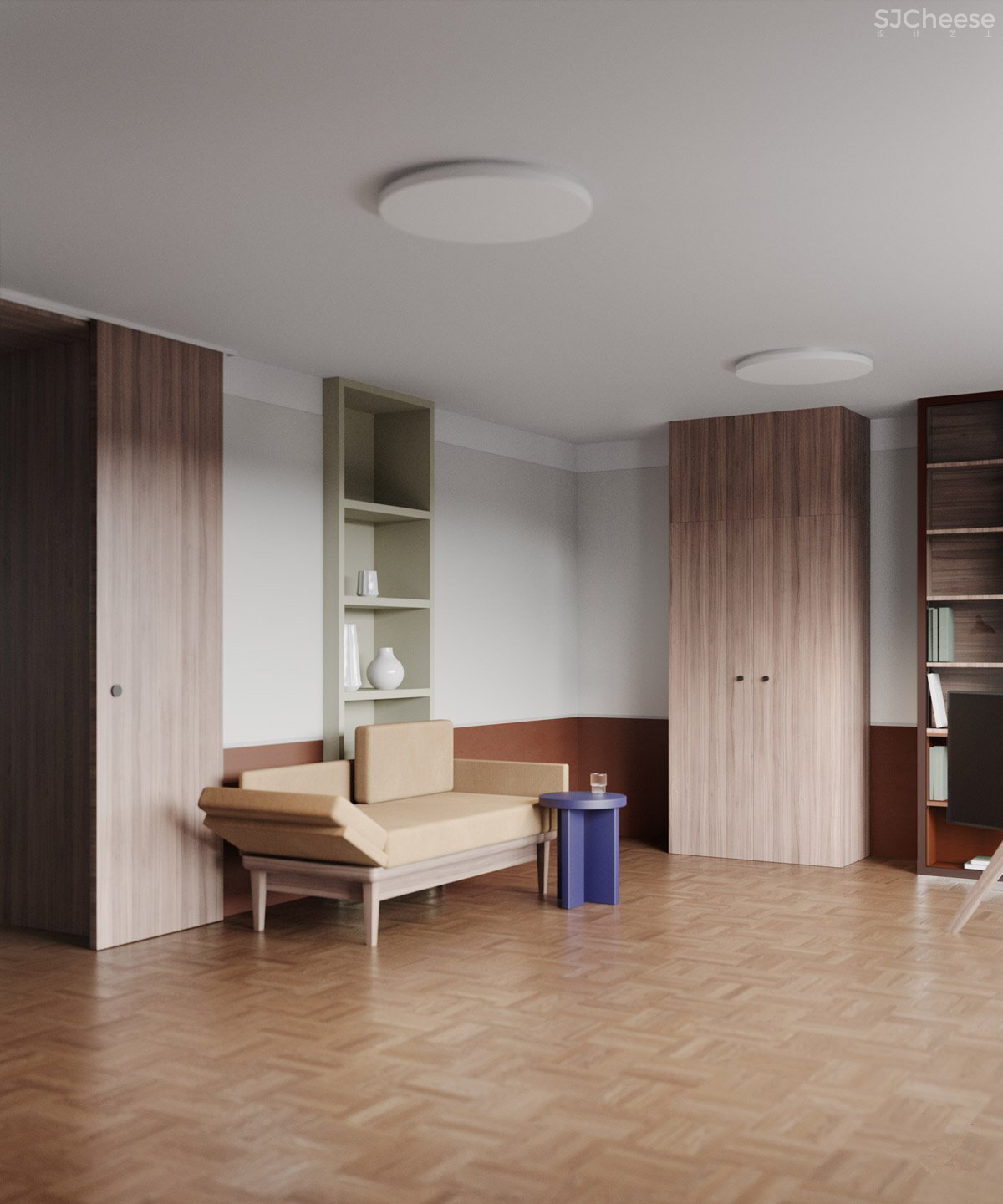 105㎡公寓改造,经典墙裙饰面的现代运用,尽显复古魅力!