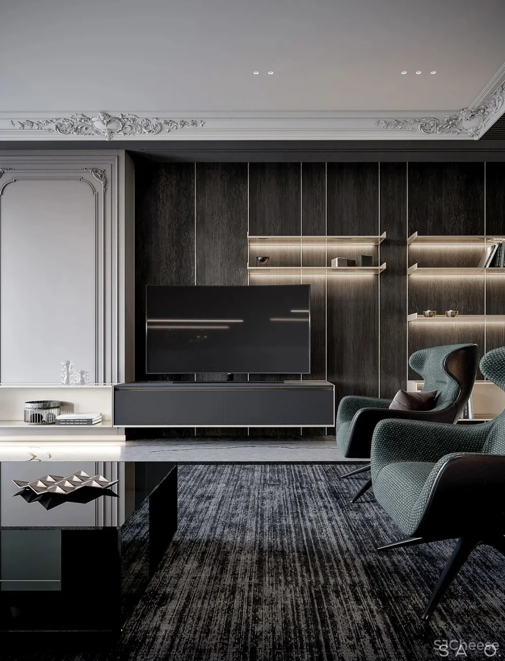 轻奢 高级灰，257㎡轻奢大平层