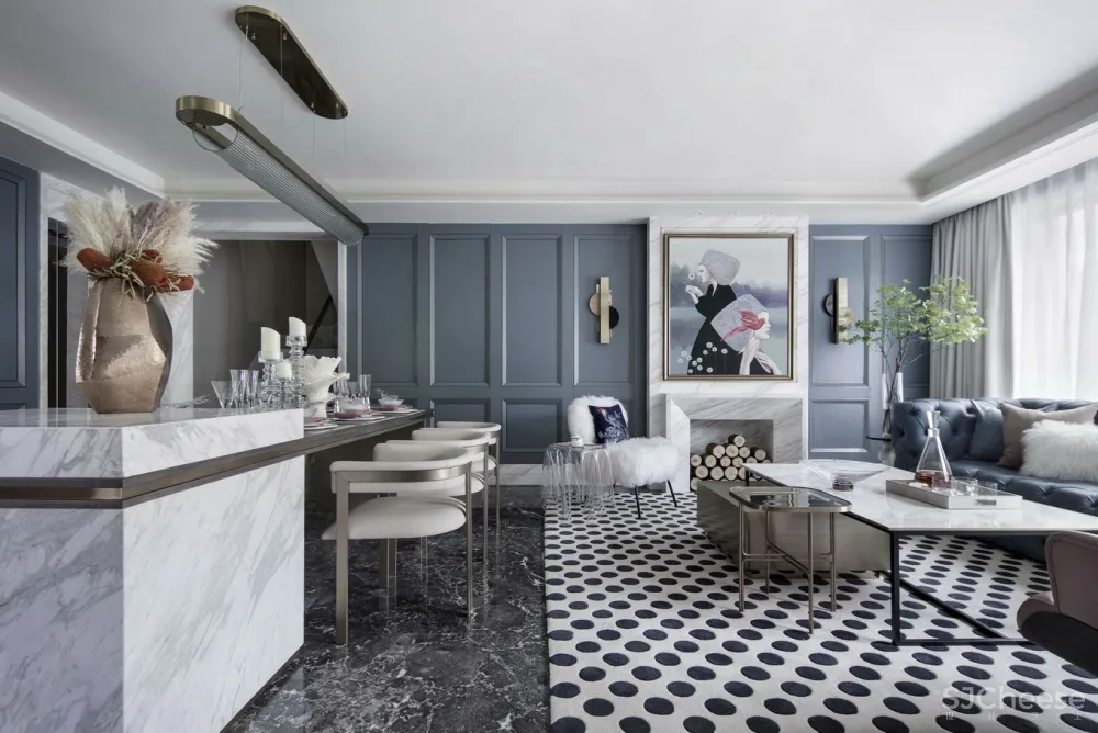 400㎡法式浪漫别墅,致敬经典的现代优雅演绎装修设计案例|