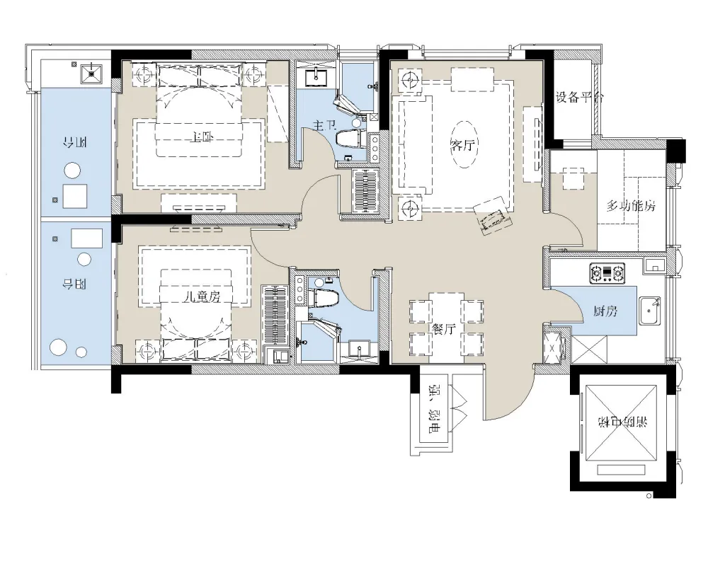 GLD绿檀设计作品 | 绿城·濮园项目95㎡样板间