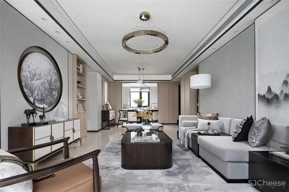 143m2新中式样板间，东方的现代艺韵 品辰设计