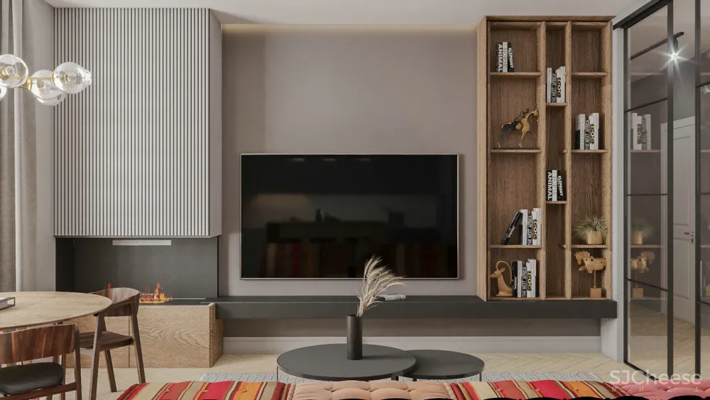 现代居所遇上斯堪的纳维亚元素，满满的精致感