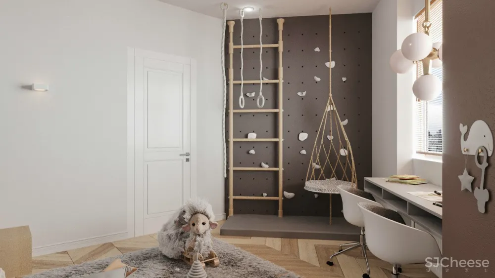 现代居所遇上斯堪的纳维亚元素，满满的精致感