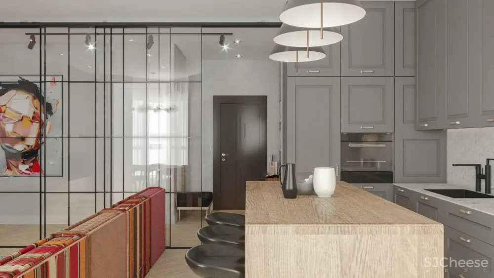 现代居所遇上斯堪的纳维亚元素，满满的精致感