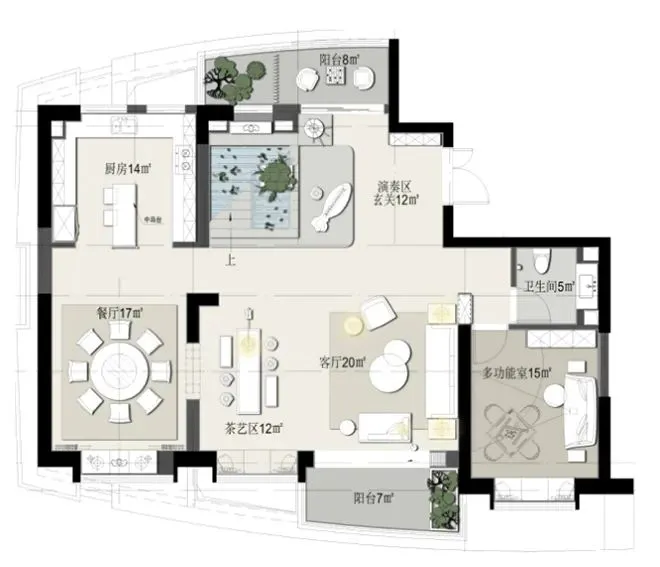 吴文粒:320㎡“醉美”顶层复式!