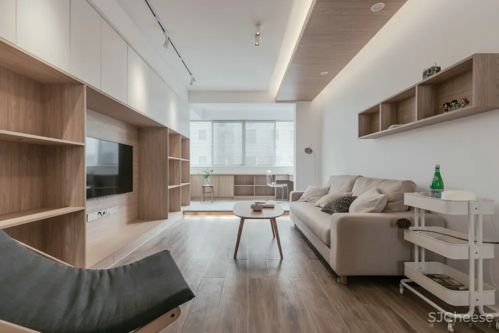 苏州120㎡现代简约风住宅,原木风的家! 一野设计