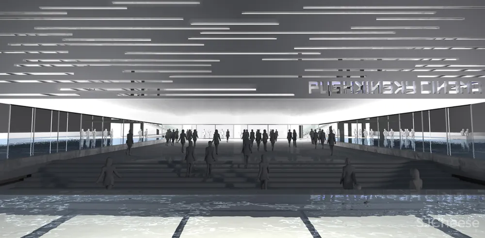 changing the facade pushkinsky cinema ark building