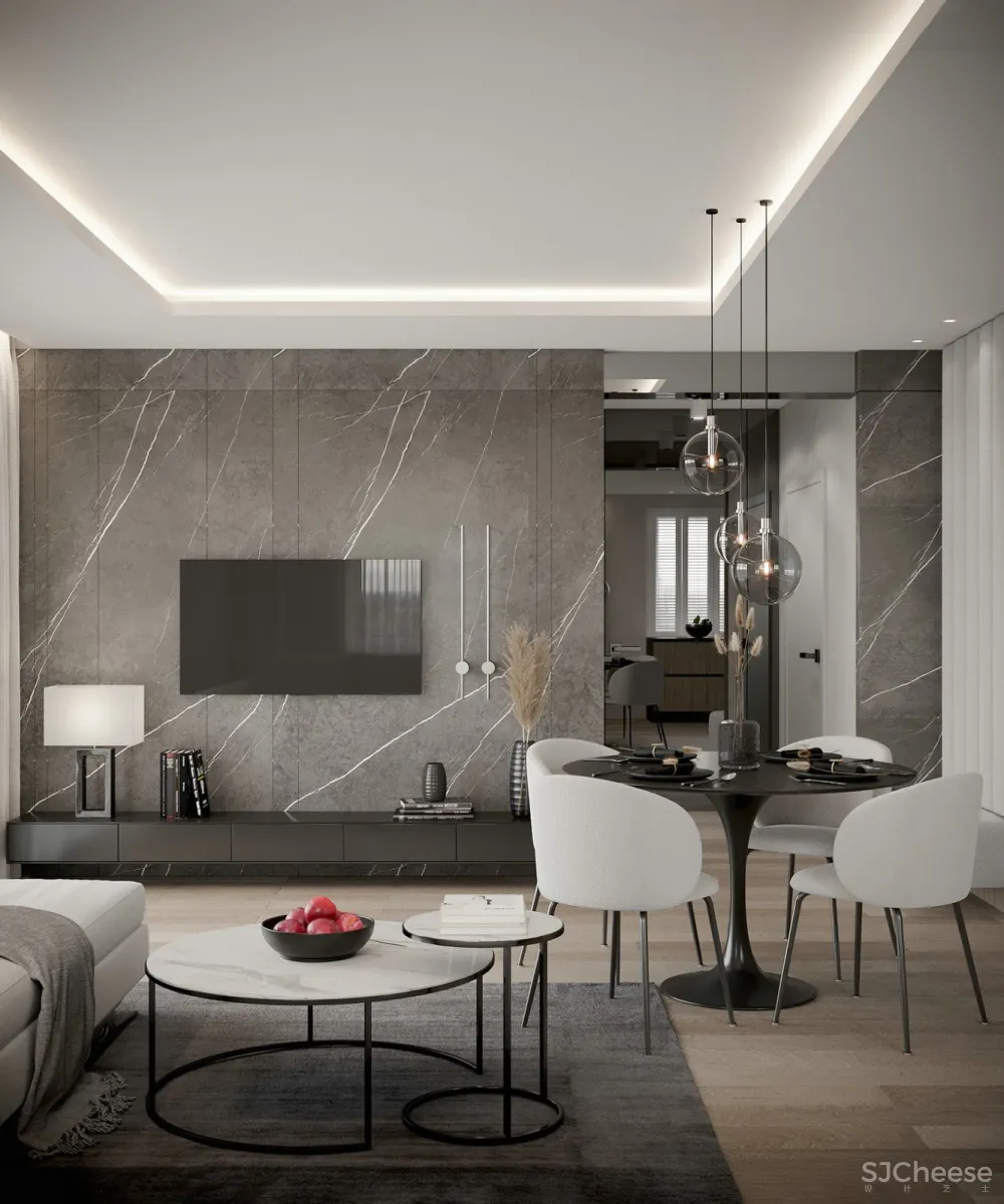 大理石的质感遇上精致极简白，品味油然而生！