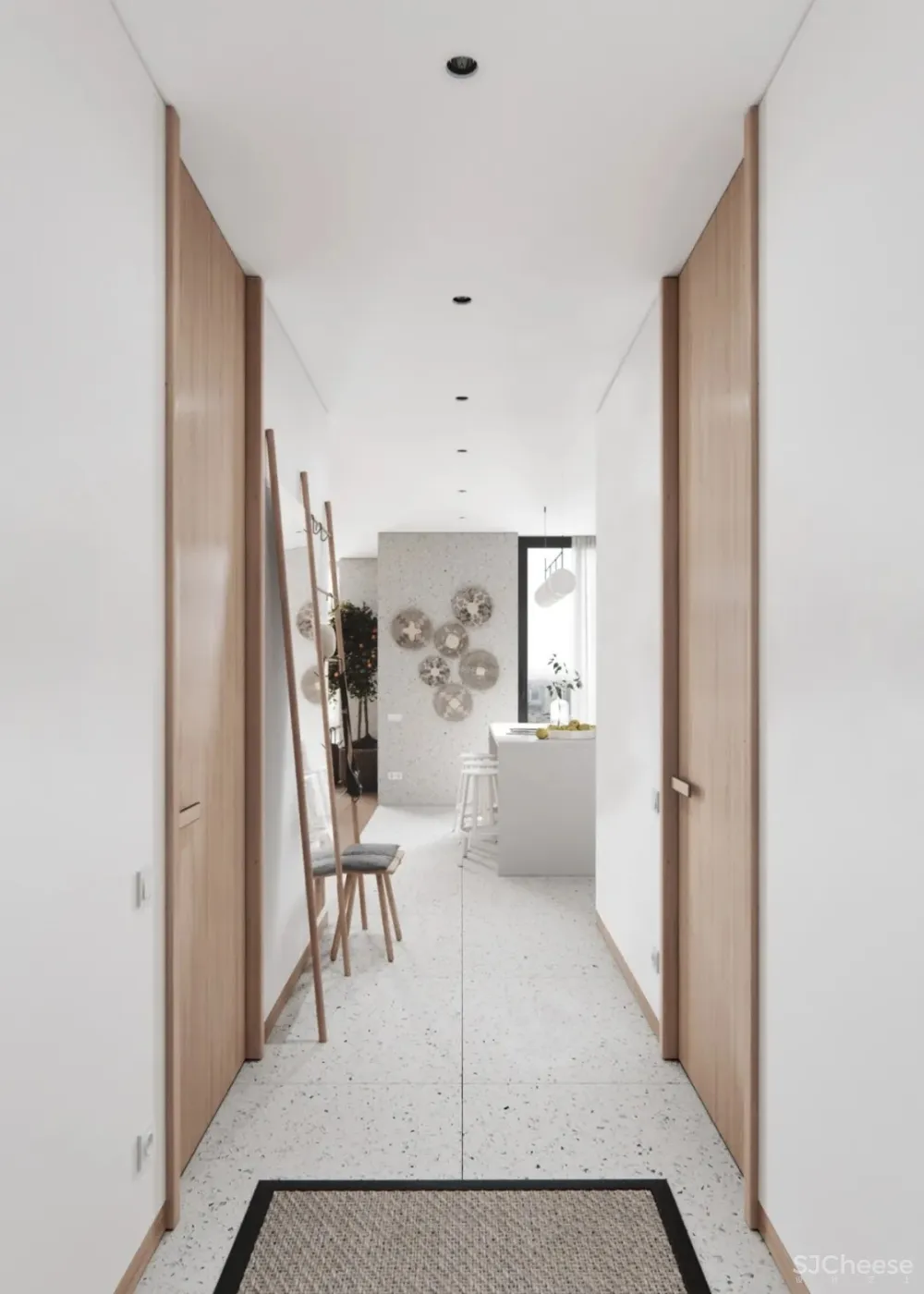 100㎡水磨石 藤编,唯美度假风! White Wall Bureau