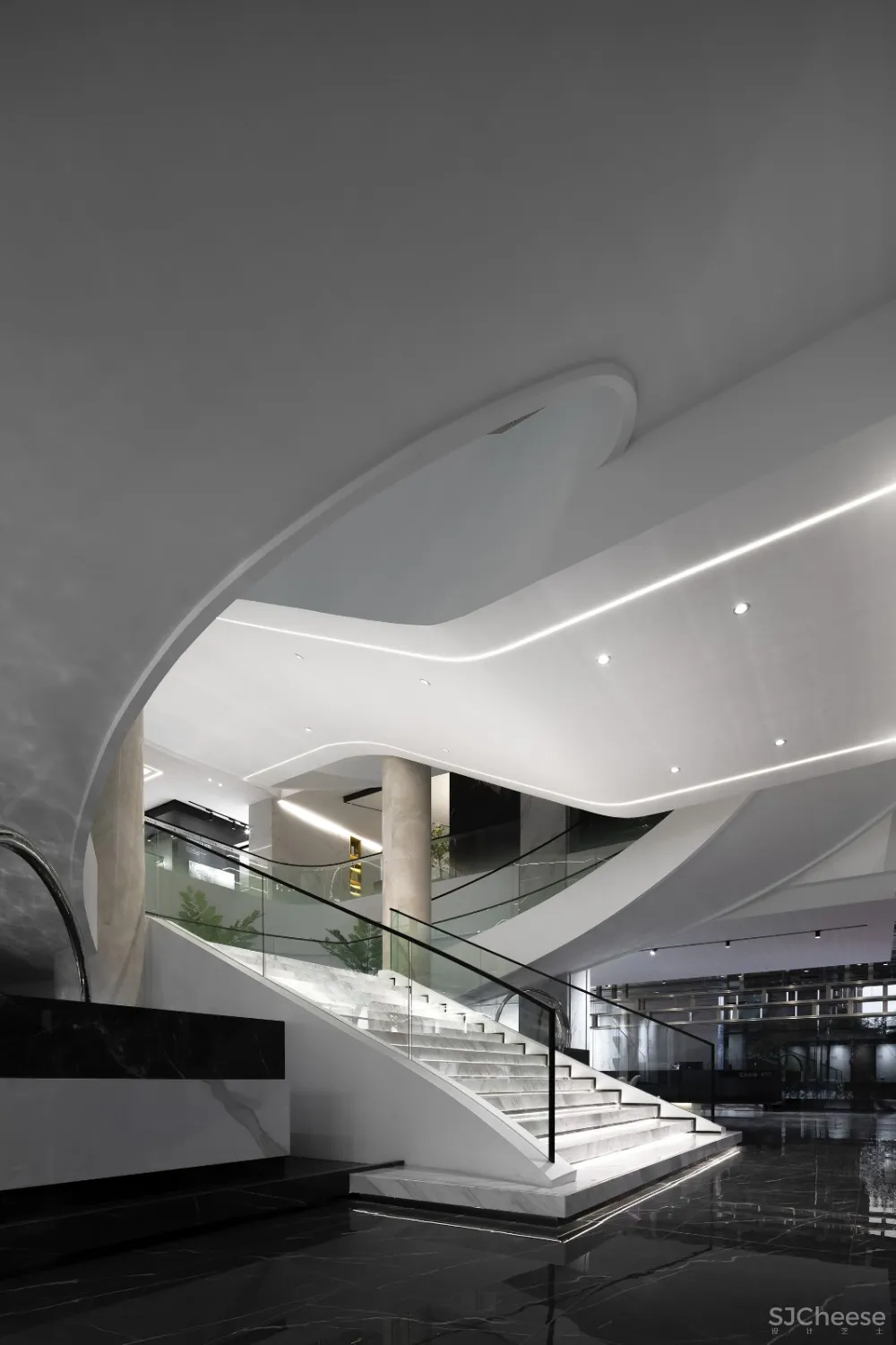 汇亚陶瓷总部展厅:让空间在自由中流淌 拓维设计