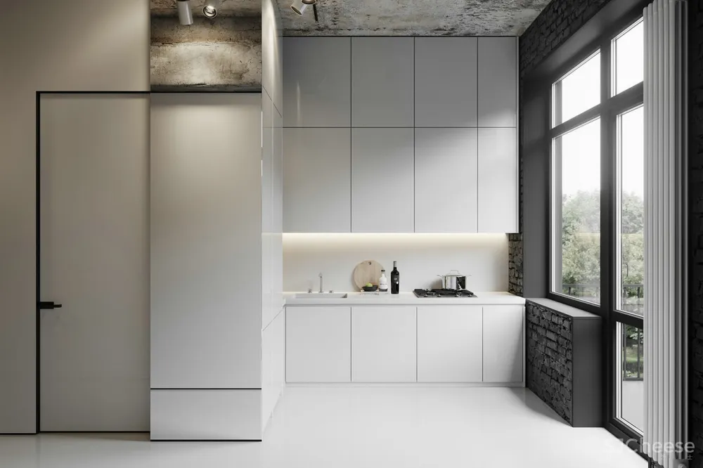 黑白无色系遇上工业居所，酷感与舒适完美交融！