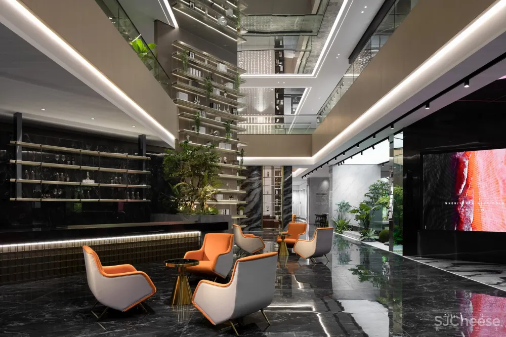 汇亚陶瓷总部展厅:让空间在自由中流淌 拓维设计