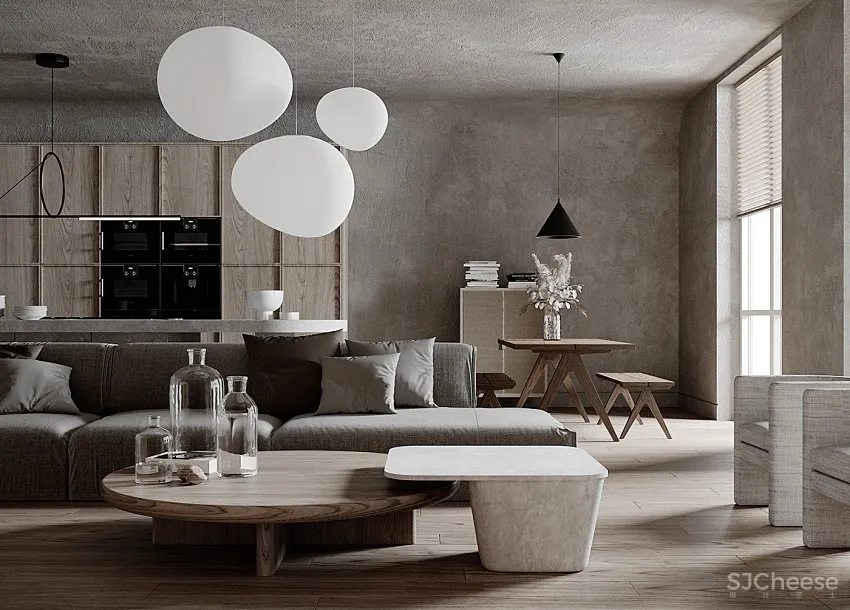 乌克兰原木水泥系公寓，净与静的禅意生活 Archi.tash