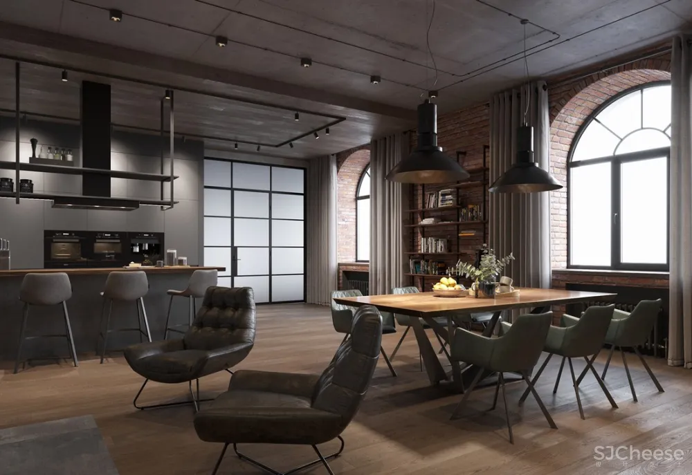 工业风住宅，用光营造不同的空间氛围 Leonid Sizikov