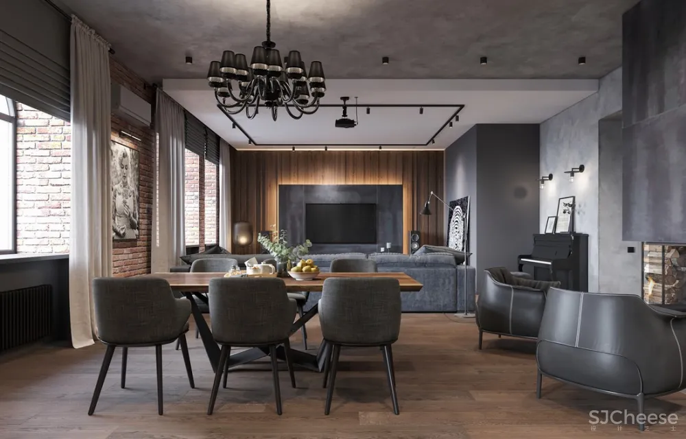 工业风住宅，用光营造不同的空间氛围 Leonid Sizikov