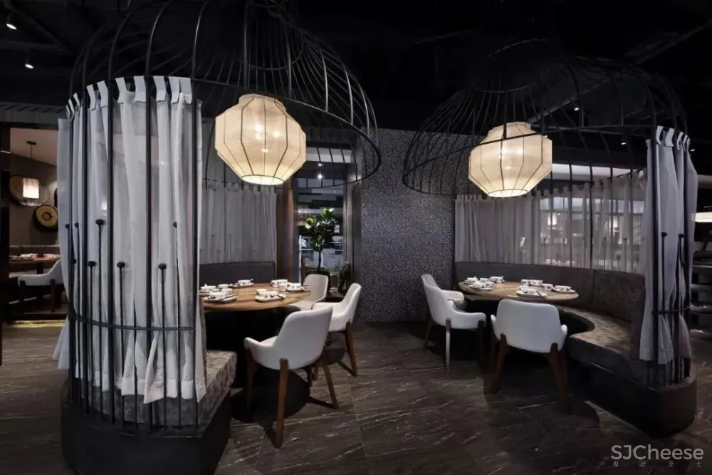 308㎡复古橄榄绿餐厅,邂逅那撩人的别样风趣! 艺鼎设计