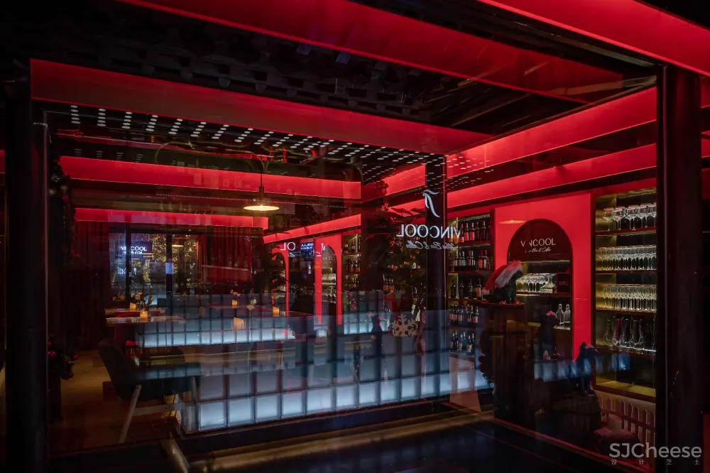 一抹惊艳红酒吧,轻奢商务风 ! 薛Design