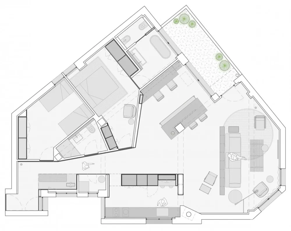 Francesc Rifé | R Apartment , 保留空间的原始本质