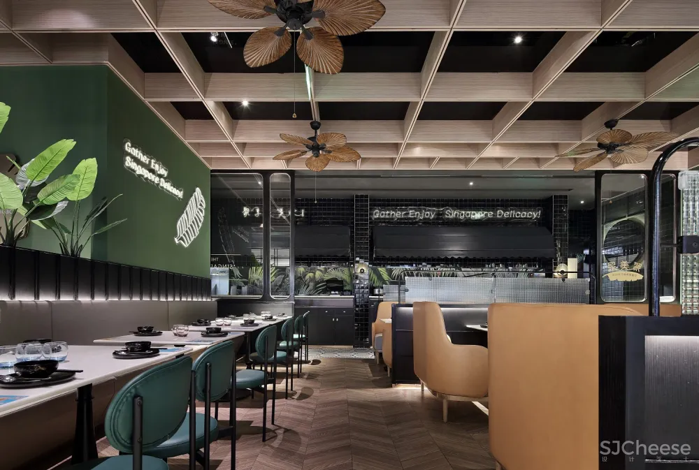 商场餐厅设计「艺鼎新作·星美聚」跟随‘鱼尾狮’,游走新加坡风情餐厅!