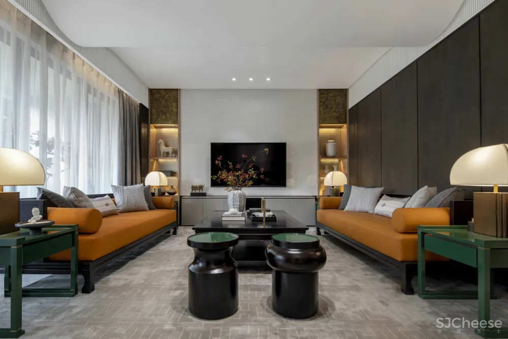 时代君悦府样板间01户型——新中式的质感，中国式的优雅奢华！ 道胜设计