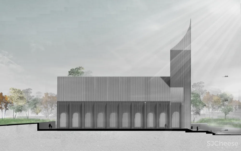 RSAA/庄子玉工作室在中国的现代教堂重构了巴西利卡式建筑