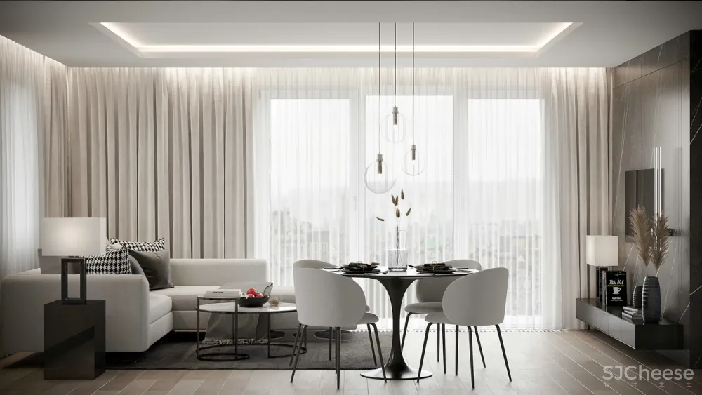 大理石的质感遇上精致极简白，品味油然而生！