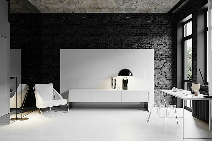 黑白无色系遇上工业居所，酷感与舒适完美交融！