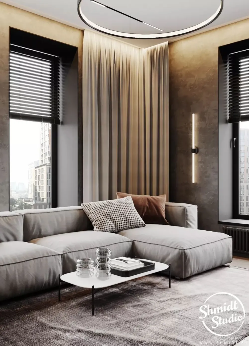 优雅时尚的高级灰 莫斯科轻奢质感住宅 Gennady Shmidt