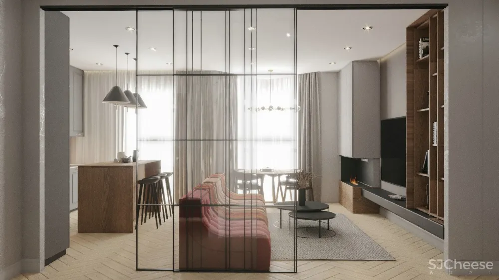 现代居所遇上斯堪的纳维亚元素，满满的精致感