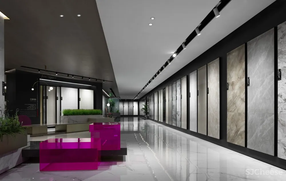 汇亚陶瓷总部展厅:让空间在自由中流淌 拓维设计