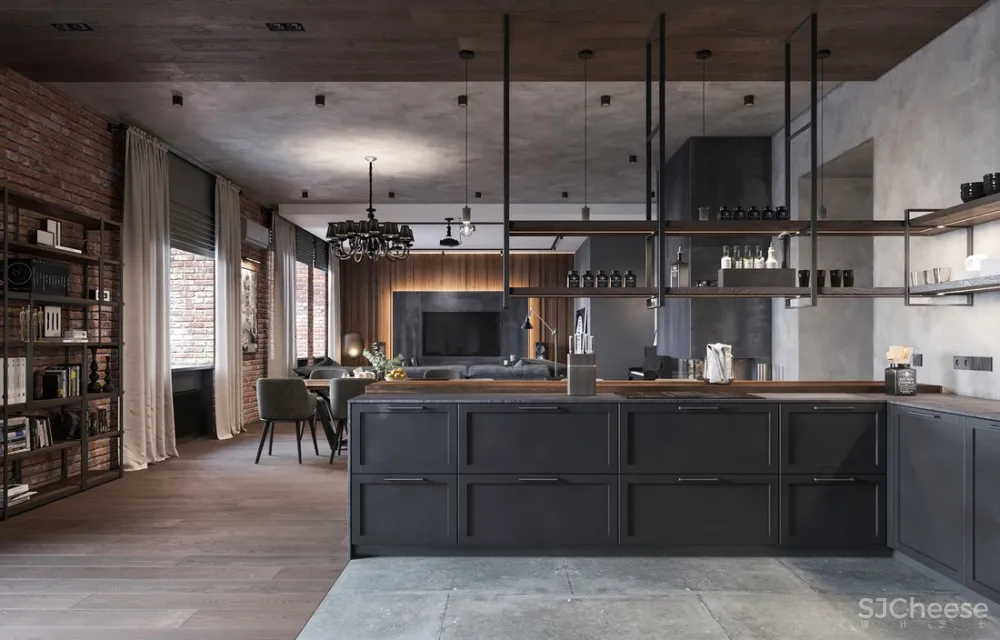 工业风住宅，用光营造不同的空间氛围 Leonid Sizikov