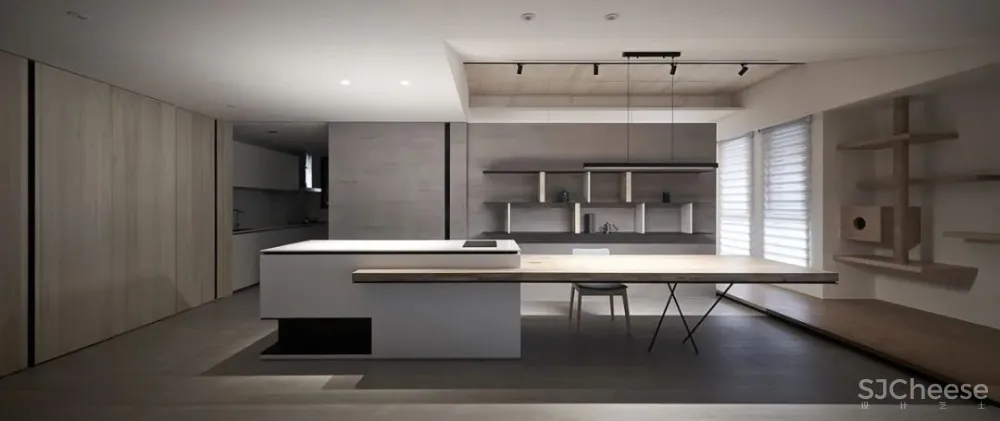 一条木质人行道贯穿公私区域,家还可以这样分 虫点子设计