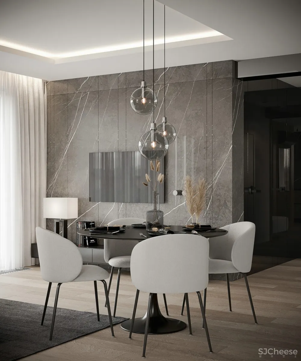 大理石的质感遇上精致极简白，品味油然而生！