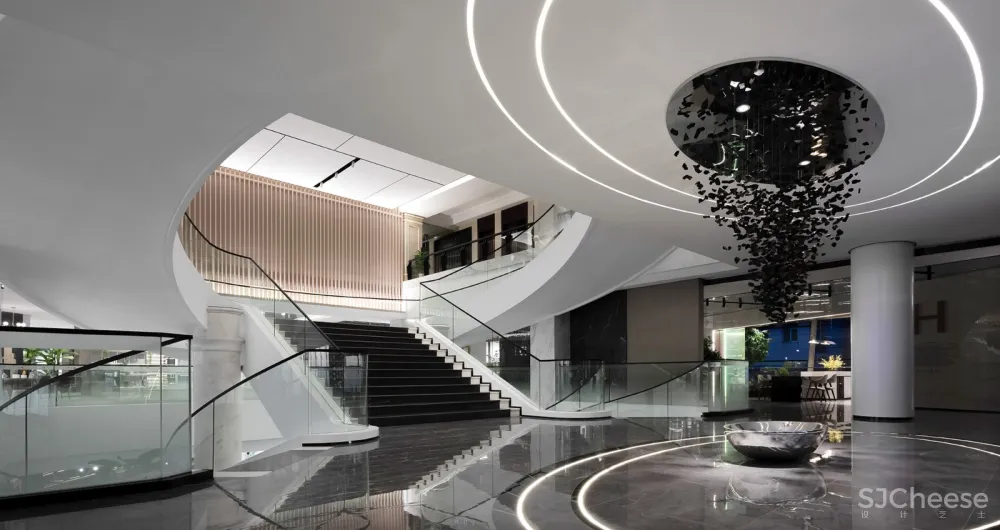 汇亚陶瓷总部展厅:让空间在自由中流淌 拓维设计