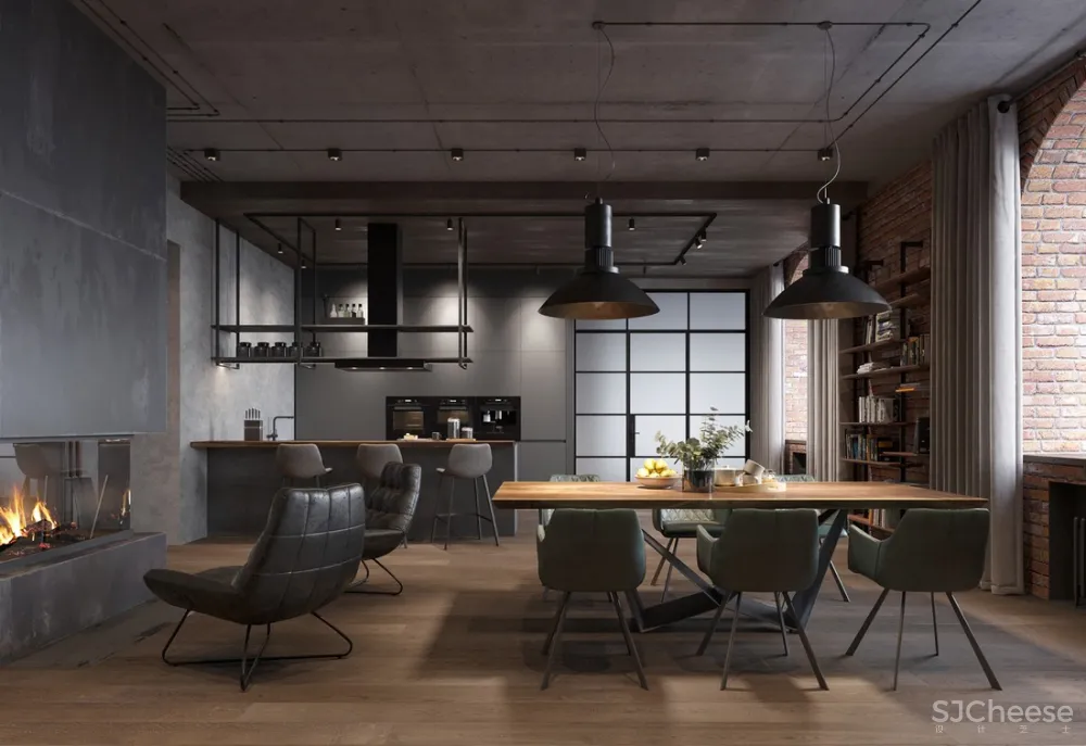 工业风住宅，用光营造不同的空间氛围 Leonid Sizikov