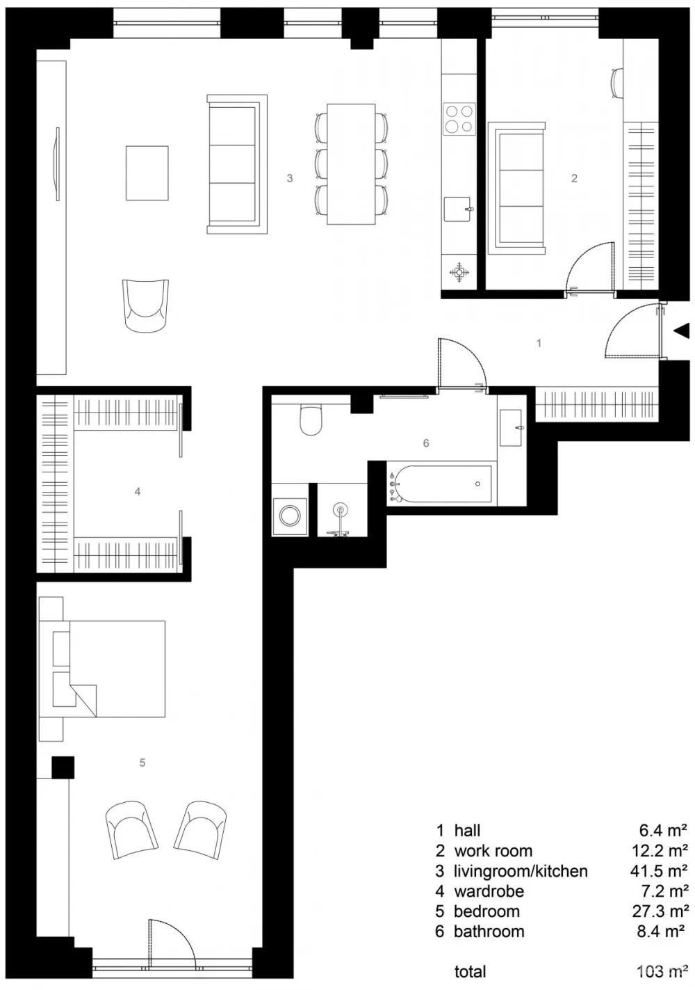 AKTA | Vingriu Apartment , 独立中性的现代住宅