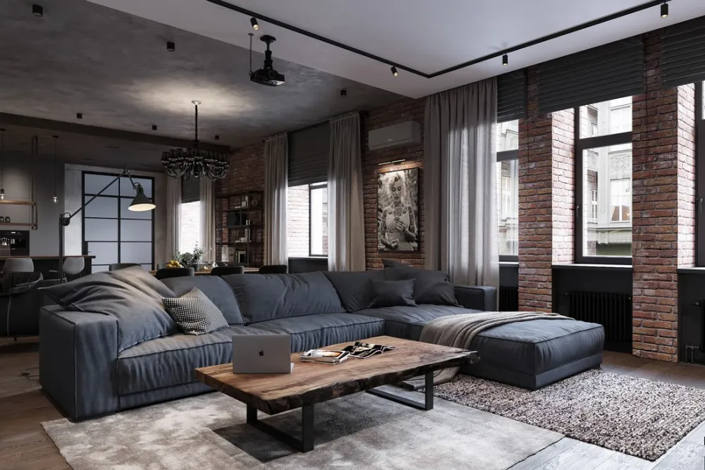 工业风住宅，用光营造不同的空间氛围 Leonid Sizikov